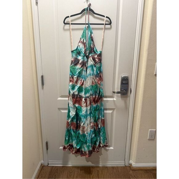 Raga To Dye For Halter Maxi Dress Size S vacation Beachwear Swim Cover Up NWT - Picture 5 of 8